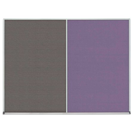 UNITED VISUAL PRODUCTS Single Door Radius Corkboard, 18"x24", Sat, UV7000RC-SATIN-DBURGU UV7000RC-SATIN-DBURGU